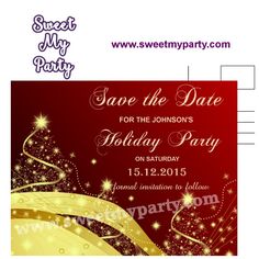 christmas party save the date cards