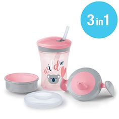 NUK Snow Magic Cup Gobelet en silicone anti-fuite avec bord /à 360 /° 8 mois Bleu 230 ml
