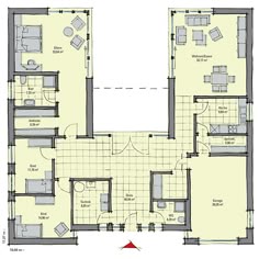 4Bedroom Lshaped floor plan.... Might make billard room