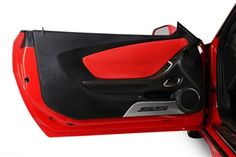 Brushed Stainless Steel Door Panel Kick Plates with White Vinyl Carbon FiberCAMARO Inlay 2Pc 2010-2013 Camaro