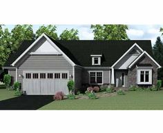 home plans homepw75223 1812 square feet 3 bedroom 2 bathroom ranch home with 2 - Ranch Home Exteriors home plans homepw75223 1812 square feet 3 bedroom 2 bathroom ranch home with 2 - Ranch Home Exteriors