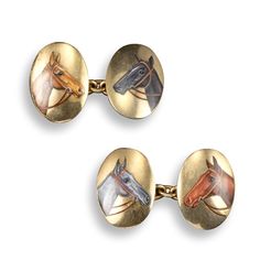 Vintage Golden Mesh with Oval Brown Star Sapphire Like Cabochon Cufflinks.