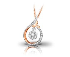 CS-DB Pendants 0.48ct Pink Gemstones M Charm Silver Necklaces