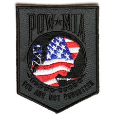 Patriotic Novelty Patches POW MIA Premium Quality Sew On Iron On Patch 3.5/"