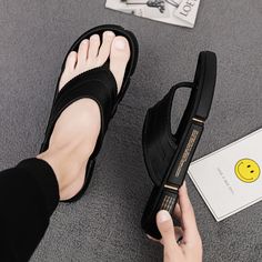 SUNNY Store Summer Fashion Mens flip Flops Beach Sandals for Men Flat Slippers Non-Slip Shoes