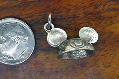 Sterling Silver 3-D Antiqued Firemans Hat W//Lobster Clasp Charm