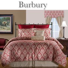 48 Best Luxury Bedding Images On Pinterest Beautiful Sets Delectably Yours Burbury Cream And Red Damask Bedding Collection By Victor Mill