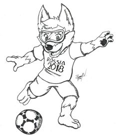 Download mascote copa do mundo 2018 para imprimir e colorir