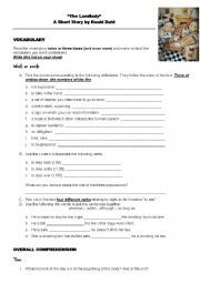 English Argument Essay Topics English Worksheet Reading The Landlady By Roald Dahl With Answer Keys Apa Essay Paper also Proposal Essays English Worksheet Reading The Landlady By Roald Dahl With Answer Examples Of Good Essays In English