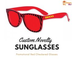 Complete your edgy look with checkered sunglasses! #customcheckeredsunglasses #noveltysunglasses #customsunglasses #logoprintedsunglasses Printed Sunglasses, Buy Sunglasses, Print Logo, ? Logo, Red Checkered, Edgy Look, Going Crazy