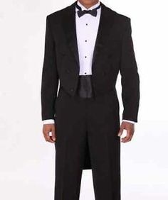Wonder Stage Mens Slim Fit 4 Pc Black Tailcoat Suit Jacket Pants Vest Ascot Tie
