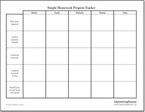 Customizable homework chart
