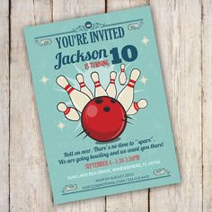 52 best bowling party invitations images on pinterest in 2018