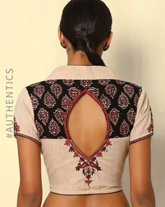 Designer Cotton Silk Free Size Round Neck Zari Work Padded Women\u2019s Saree Blouse
