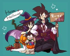 happy halloween son family dragon ball z