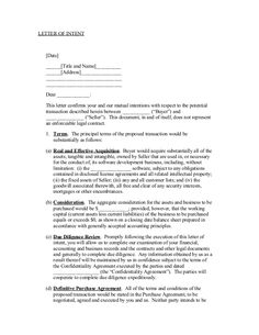 sample letter of intent