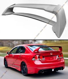 Cuztom Tuning Fits for 2012-2015 9th Gen Honda Civic 4 Door Sedan Si Style Glossy Black Trunk Spoiler Wing W//LED Brake Light