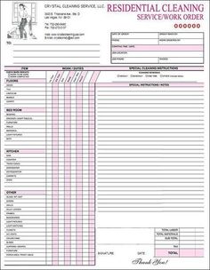 cleaning estimate form