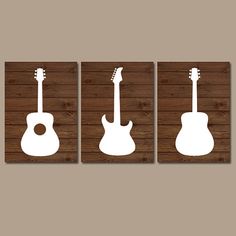 109 Best Music Wall Art Images Piano Instruments Decor Wood Guitar Wall Art Music Theme Nursery Boy Bedroom Decor Canvas Or Prints Rock N Roll And Set Of 3