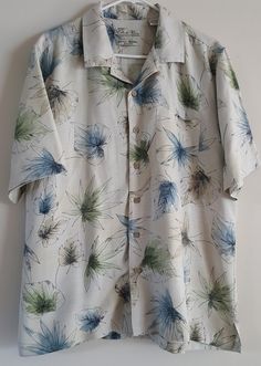 Mens Casual Tops Batik Buttons Oval Print Collared Shirt Cotton Top Club Wear