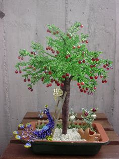 Bonsai ciliegio con pavone