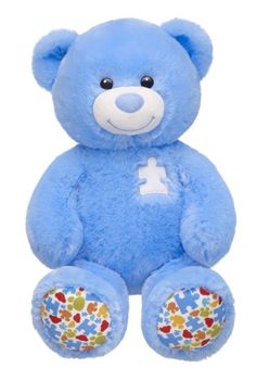 Build a Bear Workshop Royal Blue PEACE BEAR 13/" Plush Stuffed Animal Toy BABW