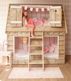 Lit Double Cabane Fille