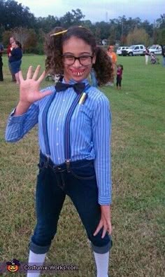 Bow Tie Geek Nerd Bowtie Fancy Dress Costume w// Glasses Braces Orange