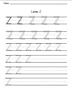 uppercase letter z worksheet free printable preschool and kindergarten