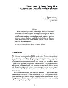 College admission essay cover page