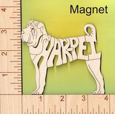 Keeshond Dog laser cut and engraved wood Magnet Great Gift Idea