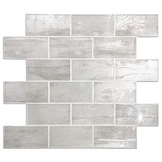 HomeyMosaic Peel and Stick Tile Backsplash for Kitchen Wall Decor Metal Mosaic Tiles Aluminum Surface,Subway Marble Look Panel 12x12,5 Sheets//5sq ft Kit,White Marble Look,HSMS1-5
