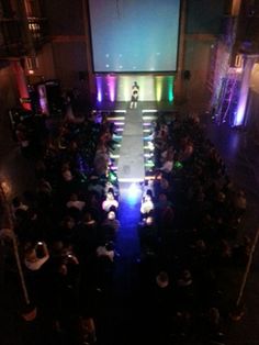 wedding lighting at the clyde iron works up lighting in blue and clyde iron works events