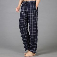 MENS COTTON PYJAMAS LOUNGE CHECK PANTS BOTTOMS LOUNGEWEAR PJS NIGHTWEAR TROUSERS