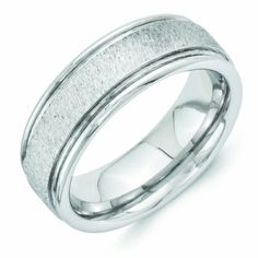 33 Best Vitalium Wedding Bands Images On Pinterest Vitalium Cro Grain Finish Center Rounded Edge 8mm Flat Wedding Band