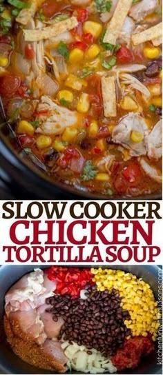 Slow Cooker Chicken Tortilla Soup is the perfect dump and cook soup that will keep you warm as the weather cools down and it's healthy to boot!