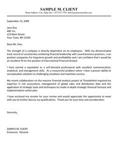 market analyst cover letters