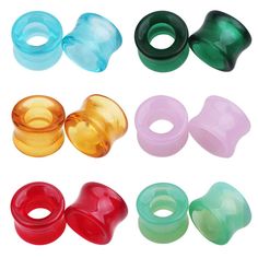 TOPBRIGHT 12PCS Cubic Zirconia Screw Surgical Steel Tunnels Ear Stretcher Plugs Piercing Gauges