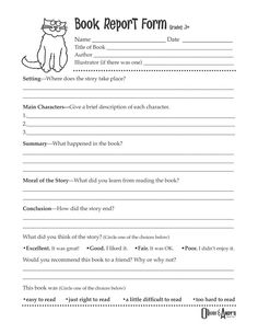 book report sheet fourth grade google search