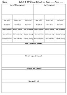 Student Success Plan Template | Goal Setting With Students Form