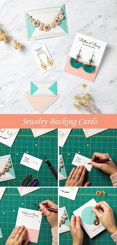 Diy Jewelry Cards, Diy Earring Cards, Earring Cards Template, Jewelry Display Cards, Earring Display, Jewellery Display, Jewelry Packaging Diy, Necklace Packaging