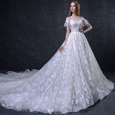 Wedding Dress Short Sleeve Sequin Cuff