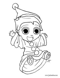 Christmas Elf Coloring Page