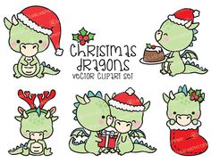 premium vector clipart kawaii christmas foxes cute christmas