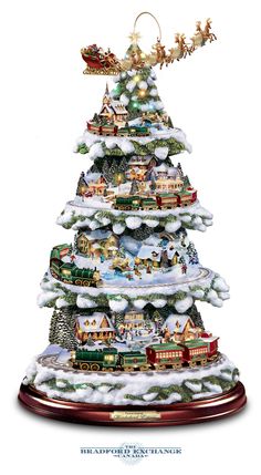 thomas kinkade tree with lights moving train music pinterest thomas kinkade christmas tree train
