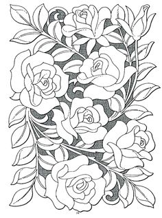 Rose Bouquette Coloring Page For Adults Kleuren Voor Volwassenen Farbung Fur Erwachsene Coloriage Pour Adultes Colorare Per Adulti Para Colorear