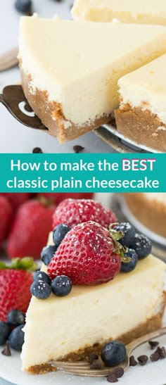 A classic plain cheesecake recipe with a graham cracker crust. Impress guests every time you make this Philadelphia style cheesecake. #plaincheesecake #classiccheesecake #philadelphiacheesecake