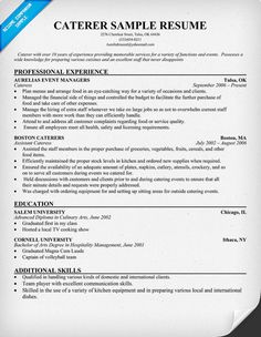 sample catering resumes