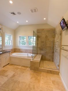 Gorgeous master bath! extra large walk-in shower, glass door ... Gorgeous master bath! extra large walk-in shower, glass door ...