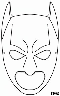 Batman Mask Coloring Page Superhero